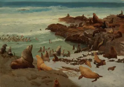 Seal Rocks, Farallones Albert Bierstadt